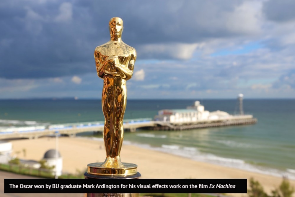 The Oscar won by BU graduate Mark Ardlington for his visual effects on work on the film Ex Machina
