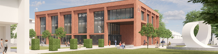 Graphic representation of QI Building development commenced 2022