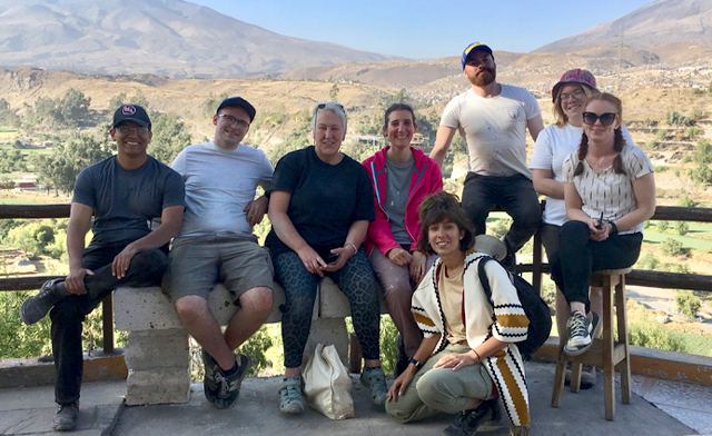 Photo of a group of students and staff taking part in a volunteering opportunity in Peru