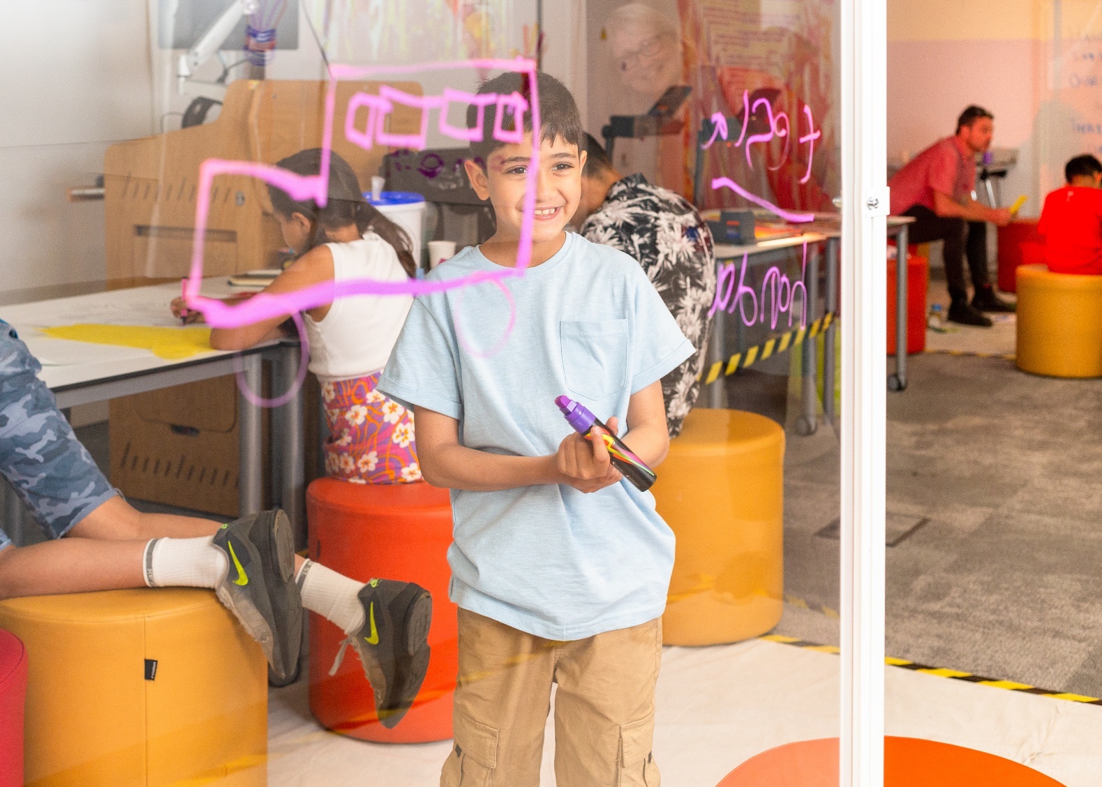 A child taking part in a workshop on children’s rights at LSE Festival 2022.