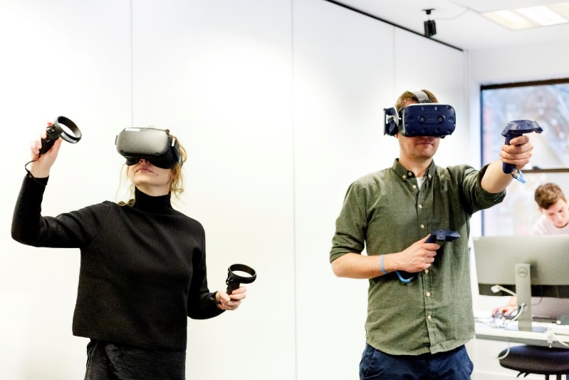 Games students working with VR