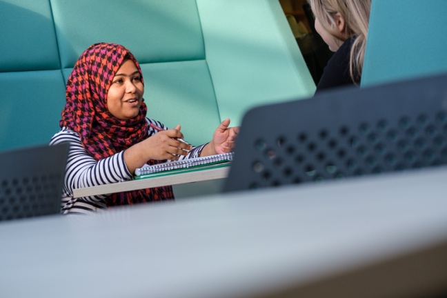 Postgraduate students working in The Growth Hub