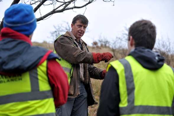Dr Ian Grange with a group of students