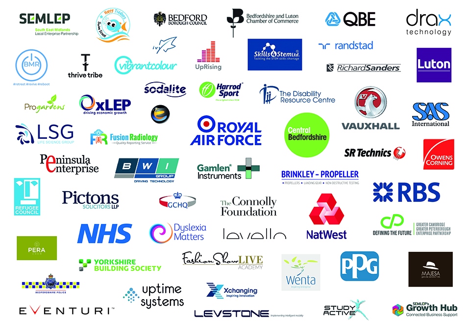 The University of Bedfordshire's Partners' Logos - from local authorities to business organisations of all sizes.