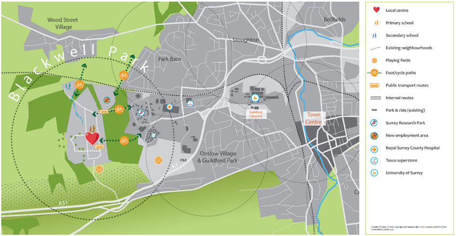 Regenerating Guildford, Blackwell Park development a new site for housing and business units and a solar farm.