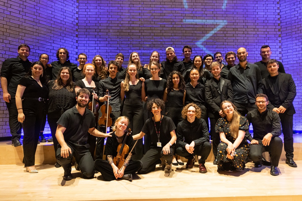 A group of RNCM students with students from other conservatoires around the world.