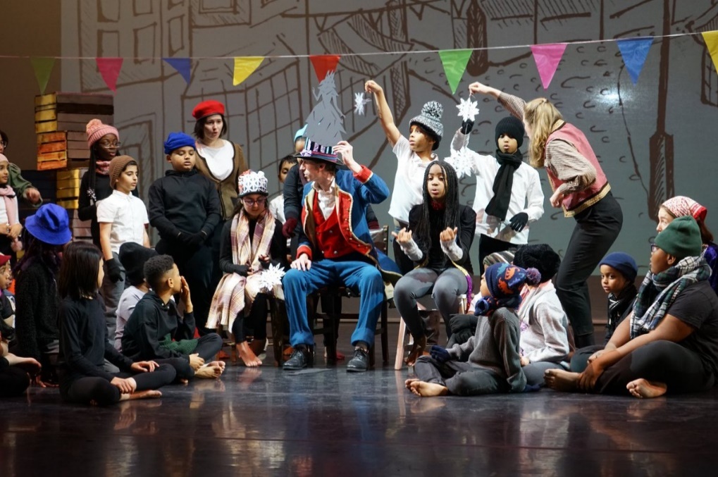 RNCM students and local school children on RNCM stage performing the annual Children's Opera.